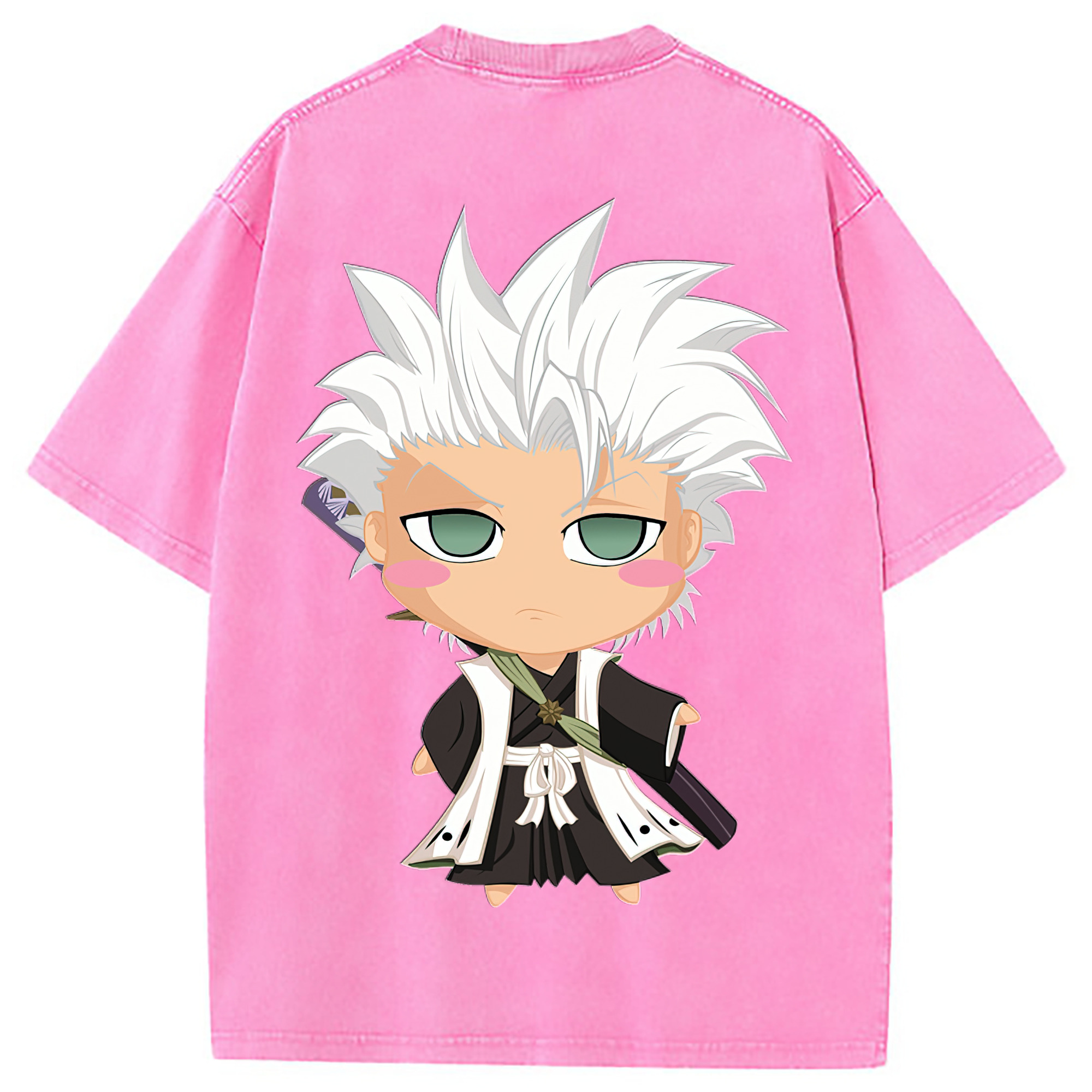 （画像用） ブリーチ 日番谷冬獅郎（ひつがや とうしろう） BLEACH Hitsugaya Toushirou 綿100% ヴィンテージ風 半袖Tシャツ（背面プリント）
